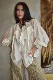 Regency Ruffle Blouse Oyster